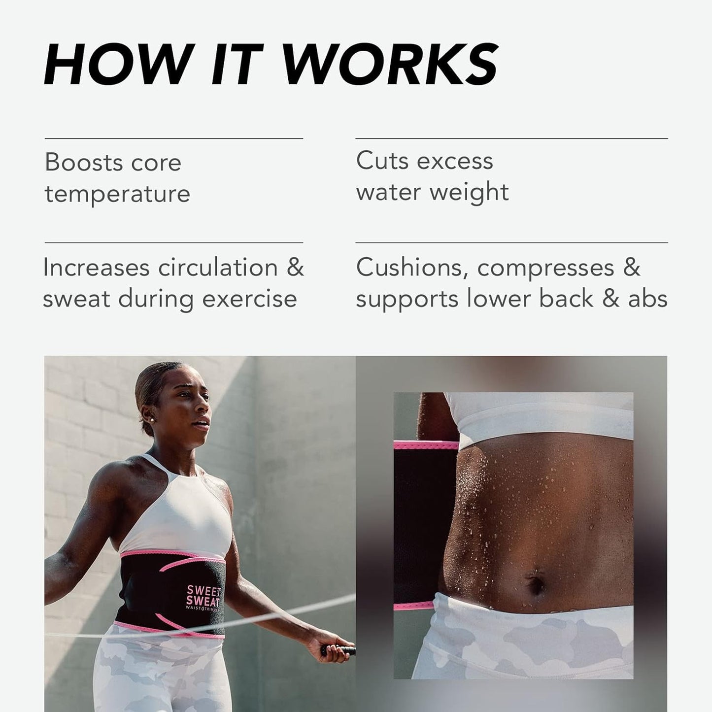 ® Sweet Sweat Waist Trimmer - Premium Sweat Enhancing Fitness Belt - 5 Adjustable Sizes