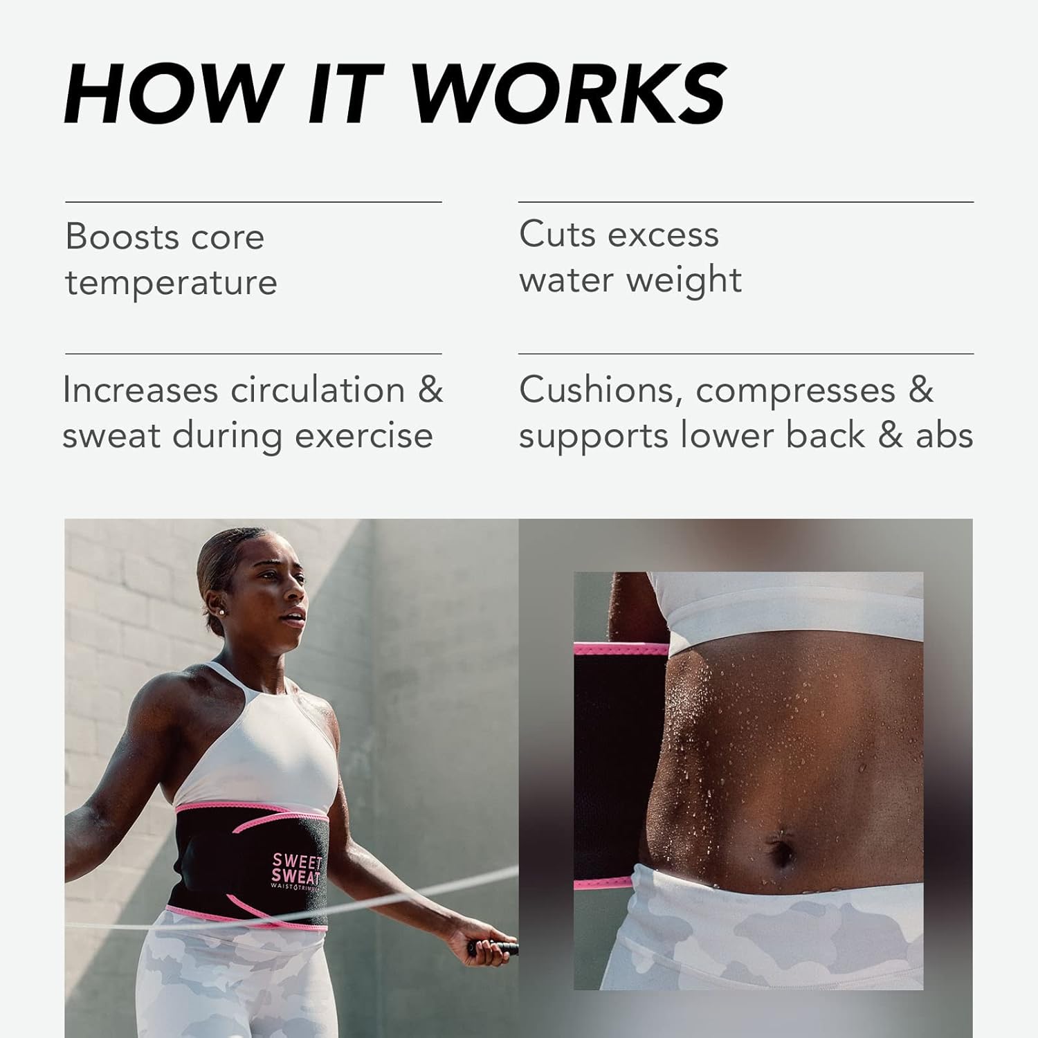 ® Sweet Sweat Waist Trimmer - Premium Sweat Enhancing Fitness Belt  - 5 Adjustable Sizes