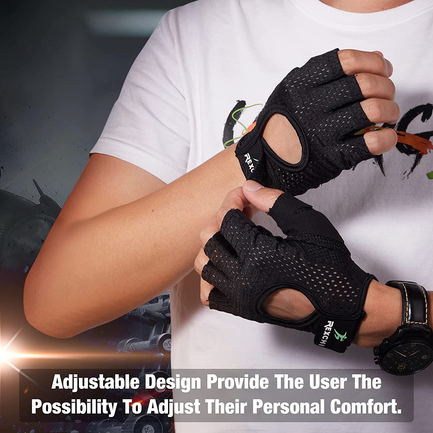 2 Pairs Workout Gloves Women Adjustable Weight Lifting Gloves Gym Exercise Workout Gloves Breathable Training Gloves for Men and Women Fitness, Biking, Pull Up, Cycling