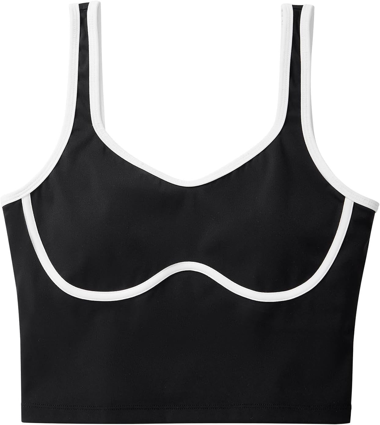 Women Sweetheart Neckline Longline Sports Bra Padded Basic Workout Crop Tank Top