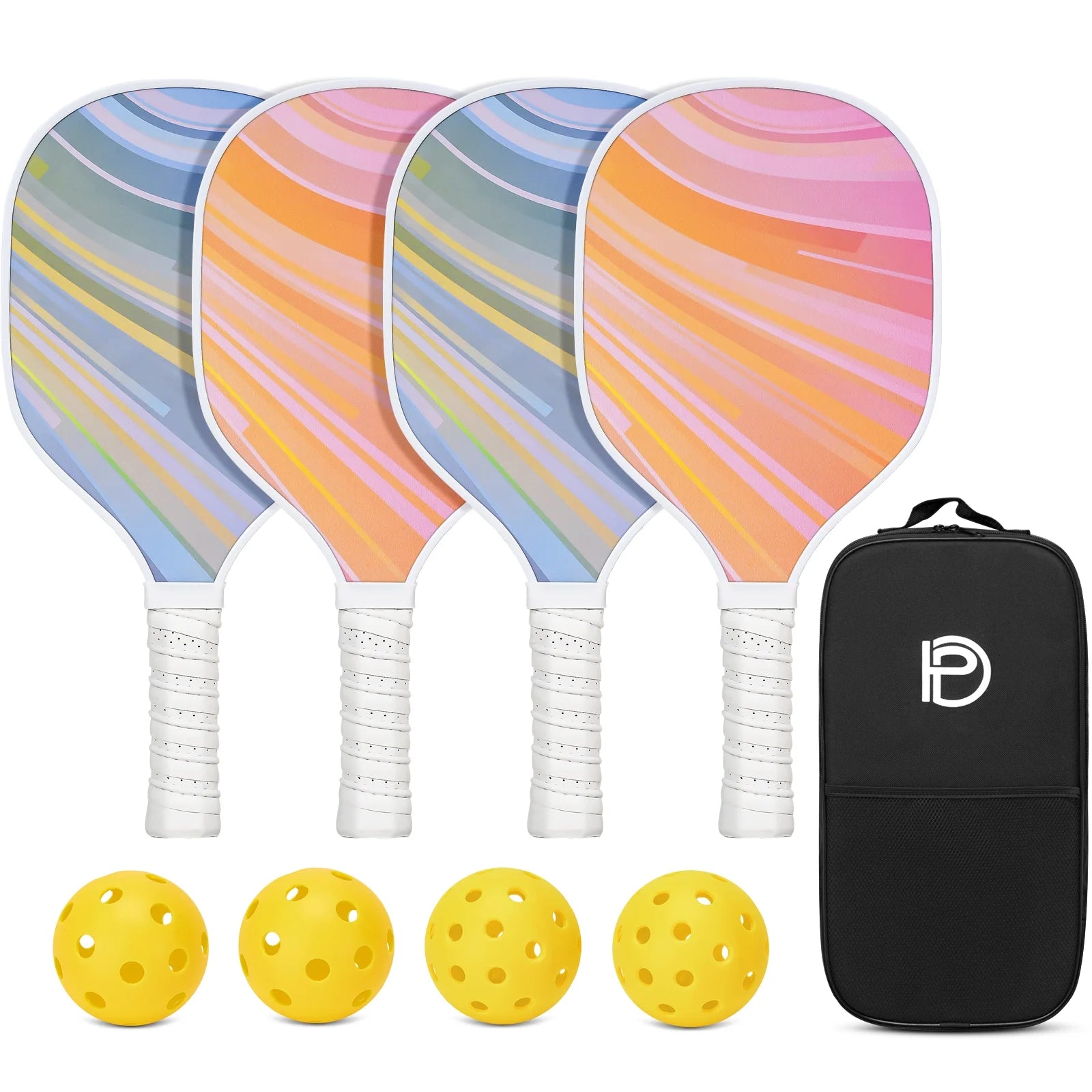 Pickleball Paddles, USAPA Approved Fiberglass Pickleball Set of 2/4 with Premium Pickleball Paddles, 4 Pickleball Balls and Pickleball Bag