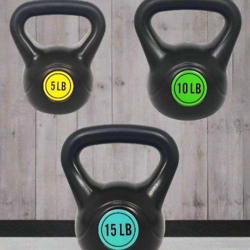 Wide Grip Kettlebell Exercise Fitness Weight Set, 3-Pieces: 5Lb, 10Lb, and 15Lb Kettlebells