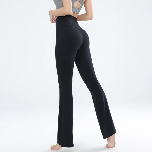 Women'S Leggings Slim Yoga Pants Women'S High Waisted Wide Leg Pants Sports Bell Bottoms Breathable Quick Dry Bottom