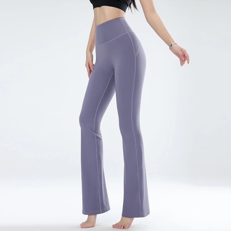 Women'S Leggings Slim Yoga Pants Women'S High Waisted Wide Leg Pants Sports Bell Bottoms Breathable Quick Dry Bottom